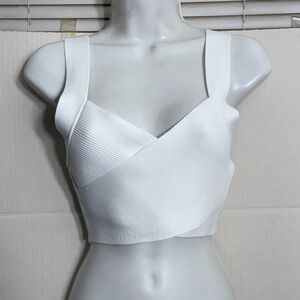 Aritzia Babaton Sculpt Knit White Top Sculpt Knit Greek Tank